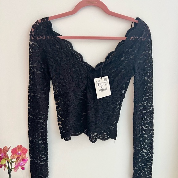 Zara Tops - Zara Black Lace Women's Top